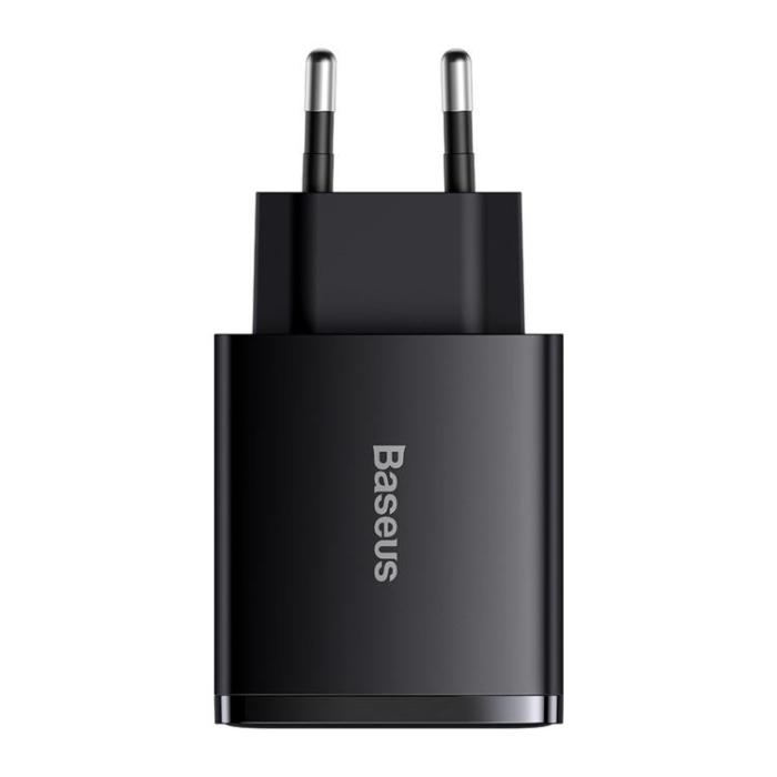 BASEUS - Baseus Compact Väggladdare USB-C Till 2x USB 30W - Svart