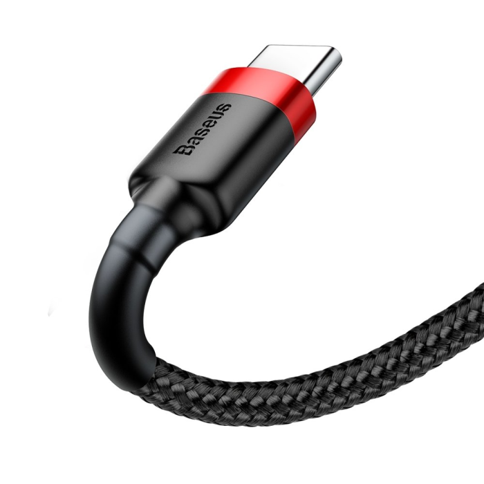 BASEUS - Baseus USB-C till USB-A kabel Cafule 2m - Svart/Röd