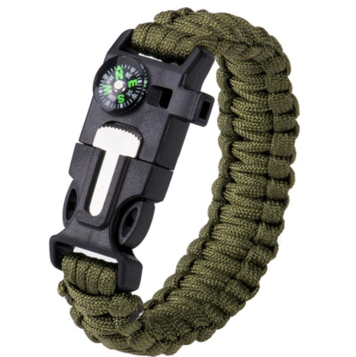OEM - [2-PACK] Överlevnadsarmband Paracord l kompass, visselpipa, flintbrandstartare