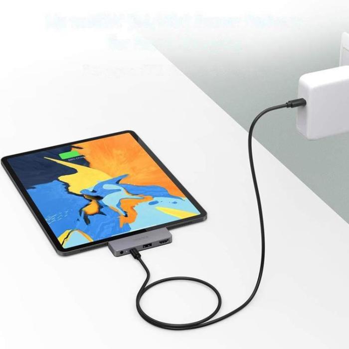 UTGATT1 - Choetech 4in1 USB HUB För Apple iPad Pro USB-C 60W PD - Svart