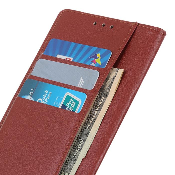 OEM - Samsung Galaxy S26 Ultra Fodral PU Läder Litchi Textur - Brun