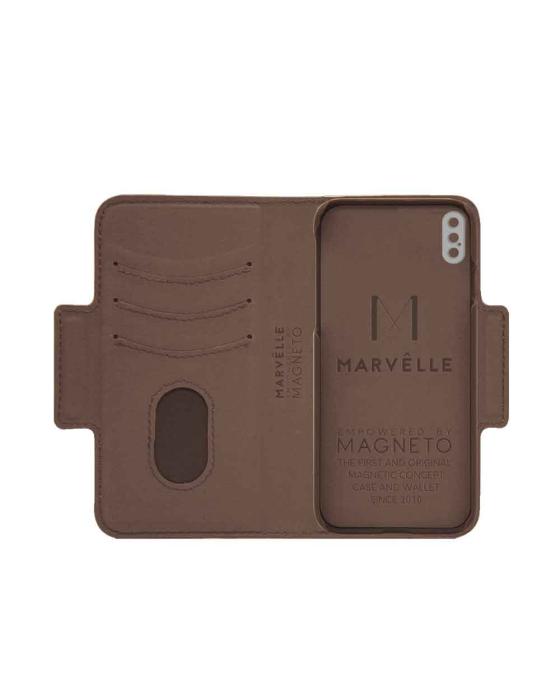UTGATT4 - Marvêlle N°305 Plånboksfodral iPhone X/XS - DARK BROWN