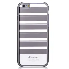 Comma - COMMA Baksideskal till iPhone 6- Randig - Silver