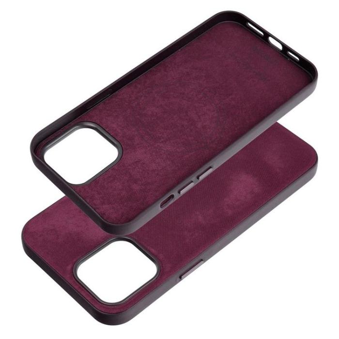 OEM - iPhone 12 Pro Max Mobilskal Magsafe Woven - Vinröd