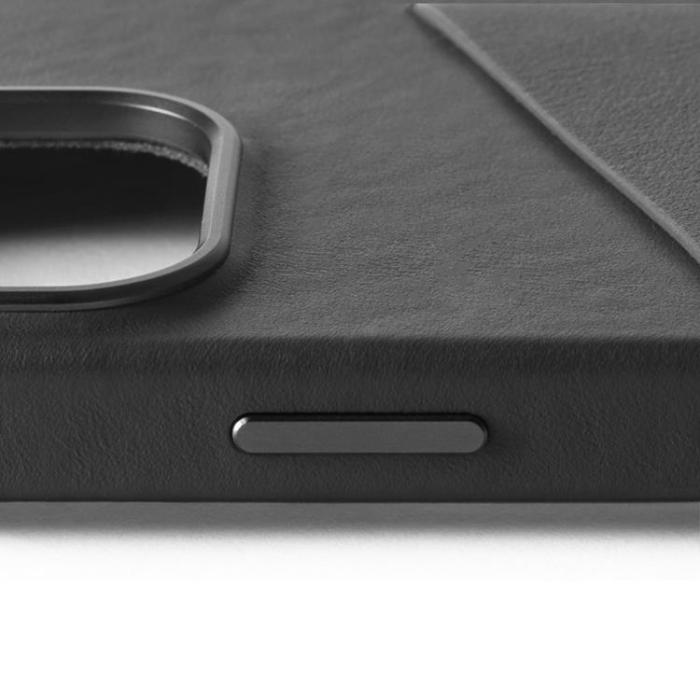 Mujjo - Mujjo iPhone 16 Pro Mobilskal MagSafe Korthållare - Svart