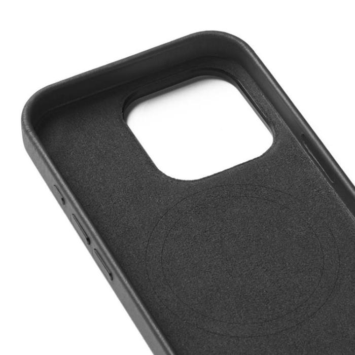 Mujjo - Mujjo iPhone 16 Pro Mobilskal MagSafe Korthållare - Svart