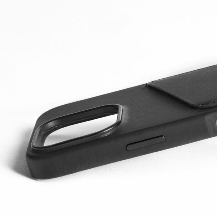 Mujjo - Mujjo iPhone 16 Pro Mobilskal MagSafe Korthållare - Svart