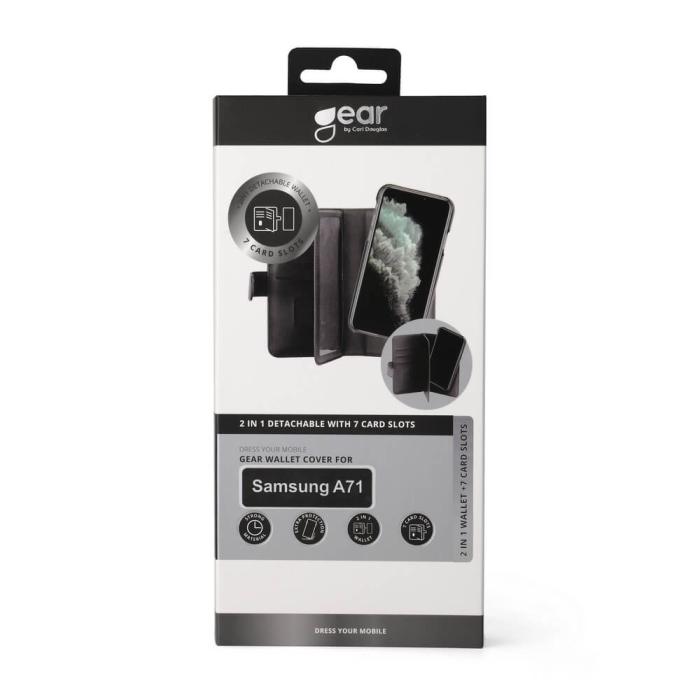 GEAR - GEAR Mobilfodral Svart 7 Kortfack Samsung A71 2in1 Magnetskal