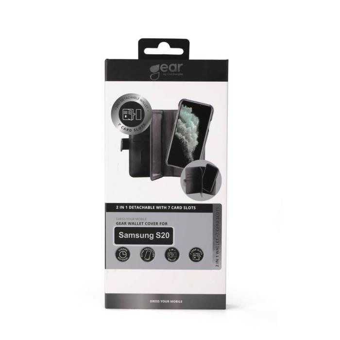 GEAR - GEAR Mobilfodral Svart 7 Kortfack Samsung S20 2in1 Magnetskal