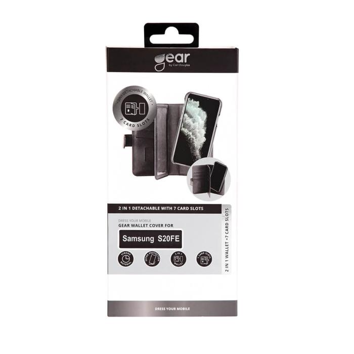 GEAR - GEAR Mobilfodral Svart 7 Kortfack Samsung S20FE 2in1 Magnetskal
