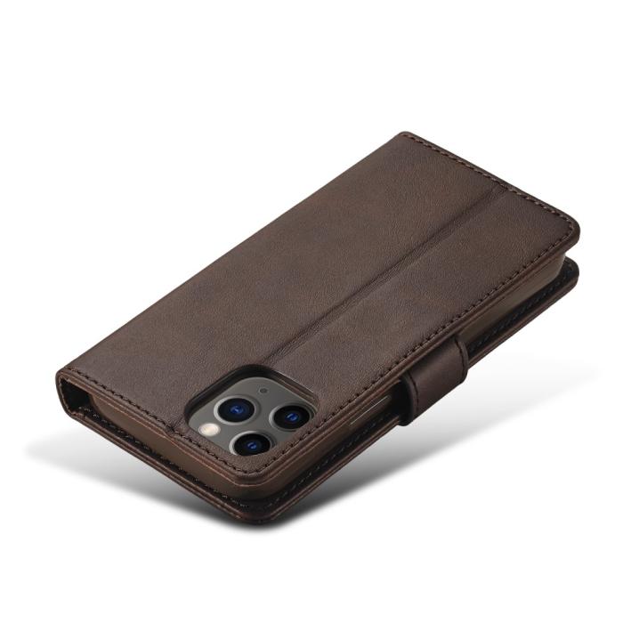 LC.imeeke - LC.IMEEKE Läder Plånboksfodral iPhone 12 & 12 Pro - Coffee