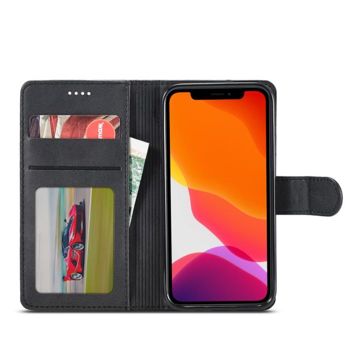 LC.imeeke - LC.IMEEKE Läder Plånboksfodral iPhone 12 Pro Max - Svart
