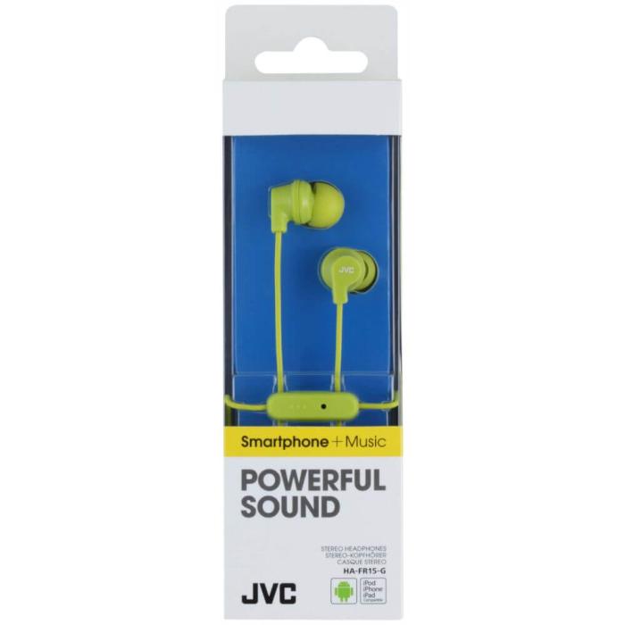 JVC - JVC Hörlur FR15 In-Ear Remote Mic Grön