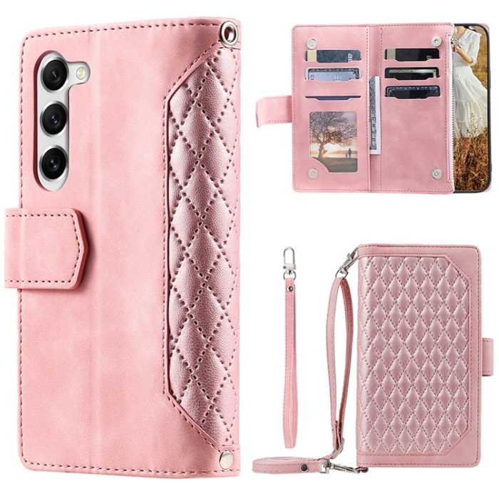 OEM - Galaxy S23 Plus Plånboksfodral Rhombus - Rosa