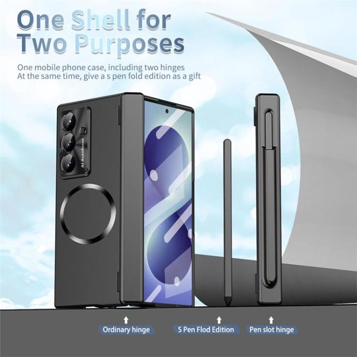 A-One Brand - Mobilskal För Galaxy Z Fold 8 MagSafe Hård PC - Svart