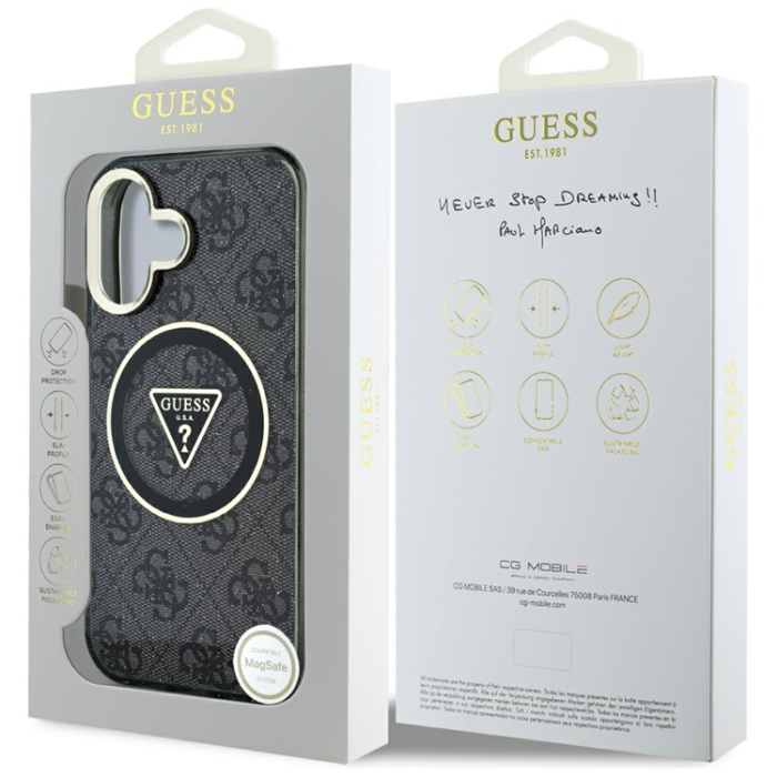 Guess - Guess iPhone 16 Mobilskal Magsafe Glitter - Svart