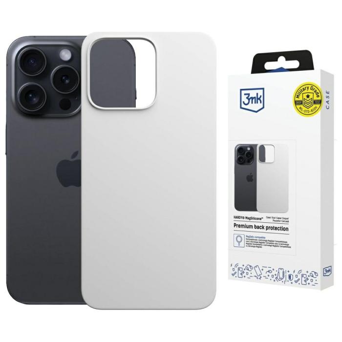 3MK - 3MK iPhone 16 Pro Mobilskal MagSafe Silikon Hardy - Vit