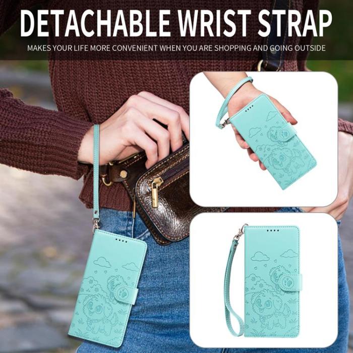 A-One Brand - Xiaomi 17 Pro Max Plånboksfodral RFID Dog Pattern Med Handledsrem - Grön