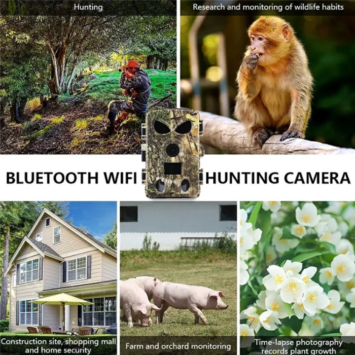 OEM - WiFi Trail Jaktkamera 8K 60MP Ultra HD Nattseende PR8000