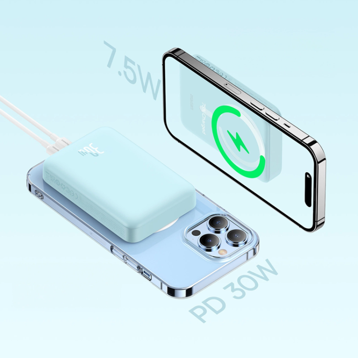 BASEUS - Baseus Mini Magnetisk Trådlös Powerbank 10000mAh 30W - Blå