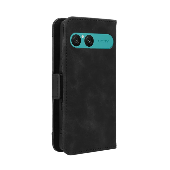 A-One Brand - Sony Xperia 10 VII Plånboksfodral Läder - Svart
