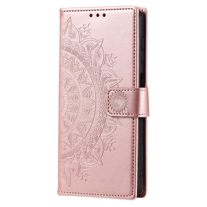 OEM - Samsung Galaxy A37 Plånboksfodral Konstläder Skydd med Handrem - Roséguld