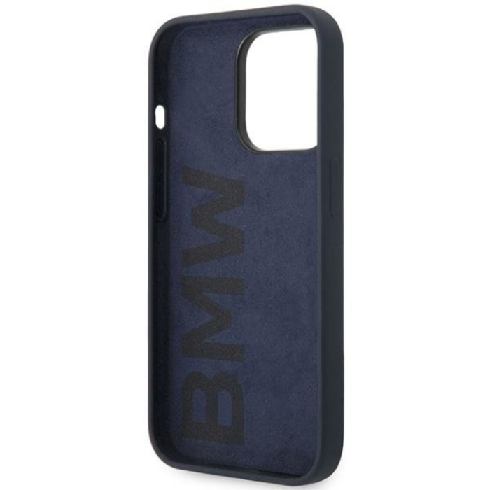 BMW - BMW iPhone 14 Pro Mobilskal Silicone Metal Logo - Marinblå