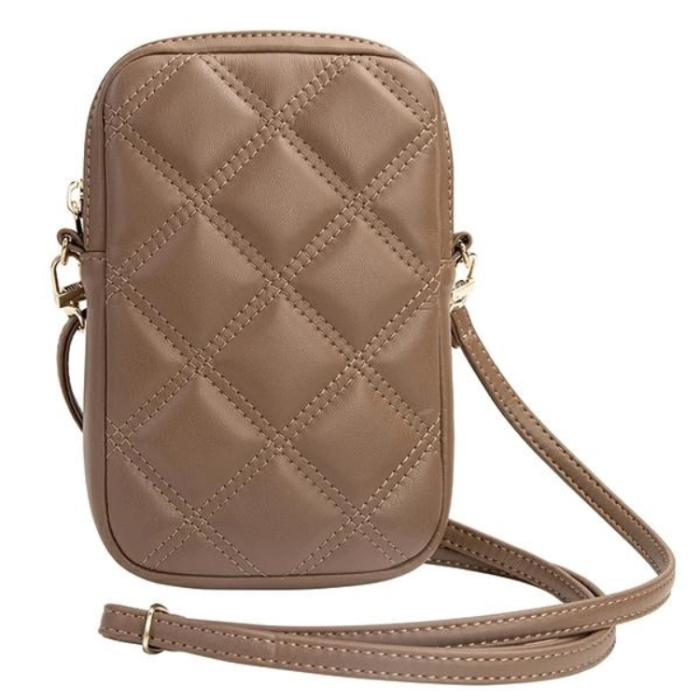 Guess - Guess Mobilväska Zip Quilted 4G - Brun