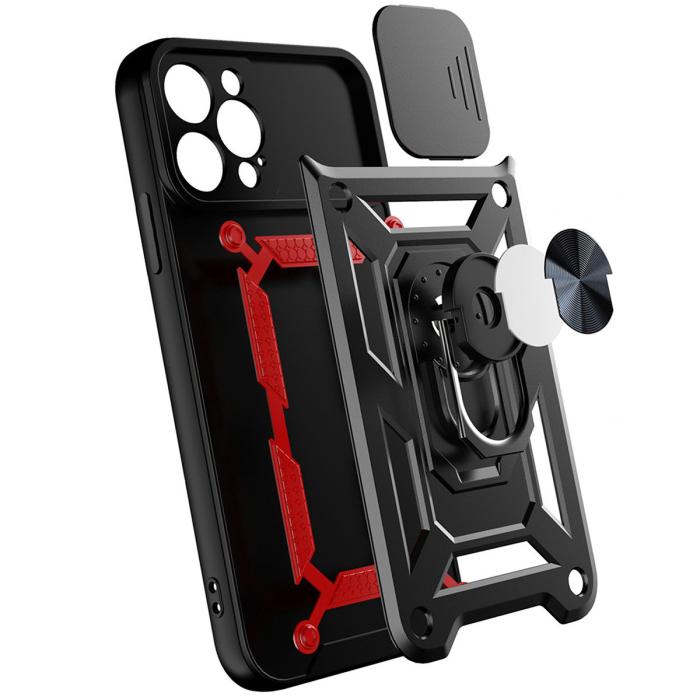 OEM - Motorola Moto G62 5G Skal Ringhållare Hybrid Armor Camshield - Svart