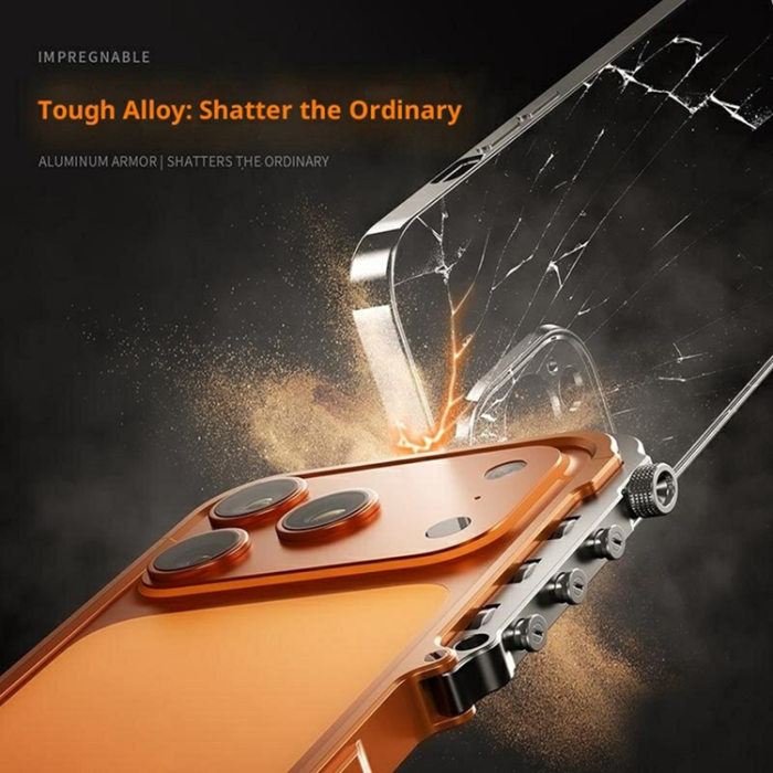 A-One Brand - iPhone 17 Pro Mobilskal Bumper Aluminum Alloy Metal Frame - Silver