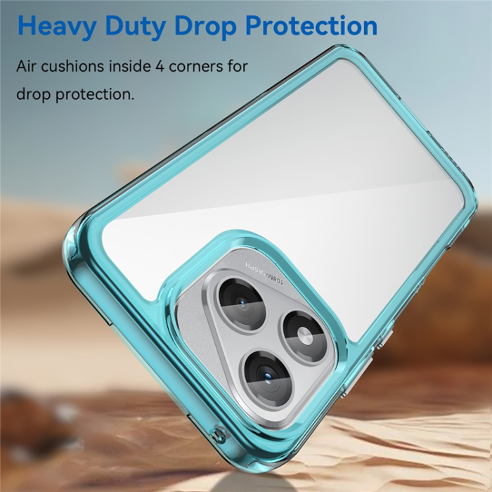 A-One Brand - Mobilskal till Honor X70i / 400 Lite 5G Skyddande klar - Transparent Blå