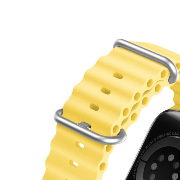Dux Ducis - Dux Ducis Apple Watch 4/5/6/7/8/SE (38/40/41mm) Armband Silikon Ocean - Gul