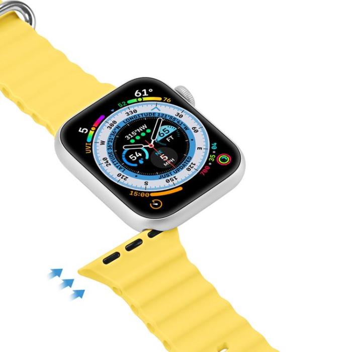 Dux Ducis - Dux Ducis Apple Watch 4/5/6/7/8/SE (38/40/41mm) Armband Silikon Ocean - Gul