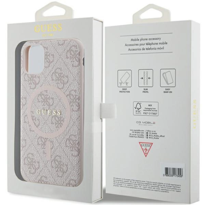 Guess - Guess iPhone 11/XR Mobilskal Magsafe Collection - Rosa