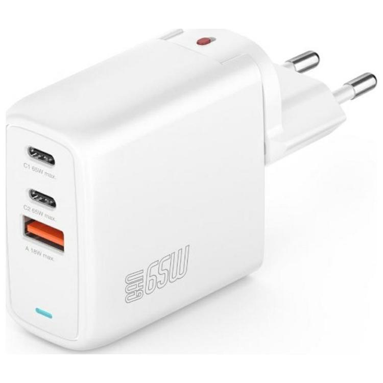 4smarts Snabbladdare 65W 2xUSB-C 1xUSB-A Flex - Vit | 505295 | AlltMobil