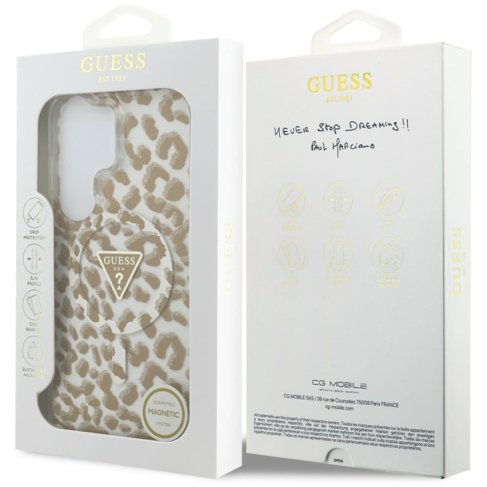 Guess - Guess Mobilskal För Galaxy S26 Ultra MagSafe IML Leopard Print Triangle