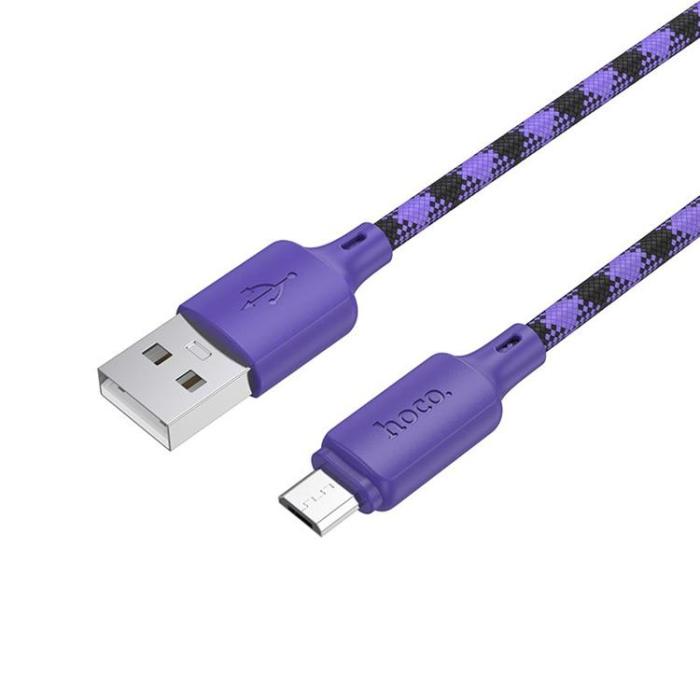 Hoco - HOCO USB-A till Micro-USB Kabel 2.4A 1m Nylon X116 - Gradient Lila