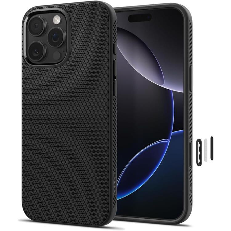 Spigen iPhone 16 Pro Max Mobilskal Magsafe Liquid Air """"T"""" - Matte Svart | 2353 | AlltMobil