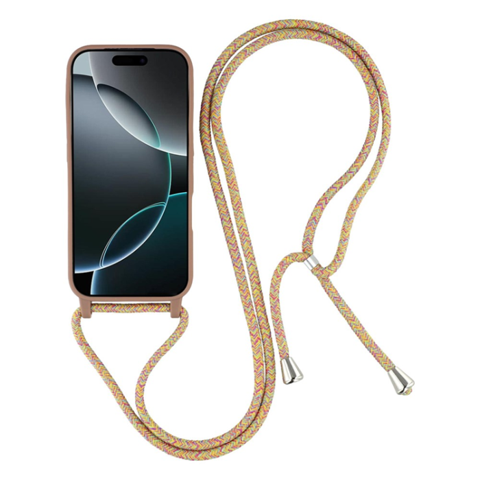 A-One Brand - iPhone 17 Pro Max Mobilskal TPU Shockproof med Lanyard - Brun