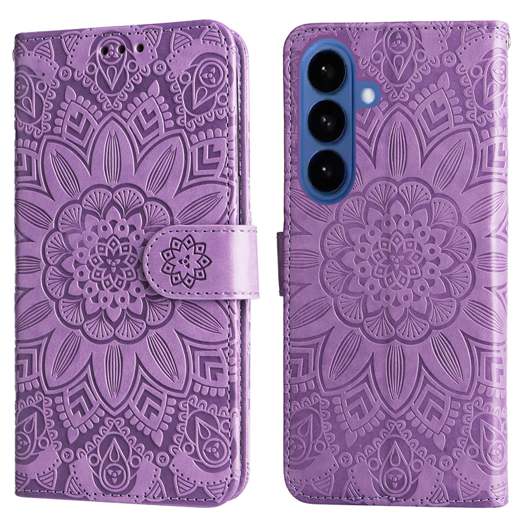 Galaxy S26/S26 Pro Plånboksfodral Sunflower Imprint Läder - Lila | 2353 | AlltMobil