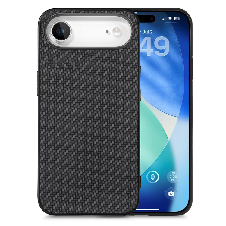 iPhone Air Mobilskal Carbon Fiber PU Läder - Svart | 2353 | AlltMobil