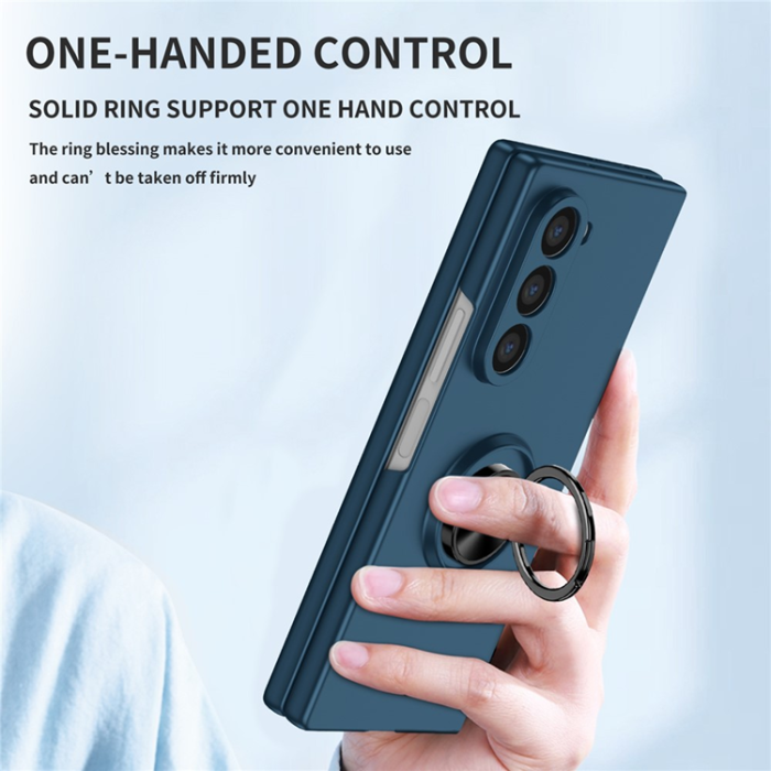 A-One Brand - Galaxy Z Fold7 Mobilskal Rotatable Ring Kickstand - Mörkblå