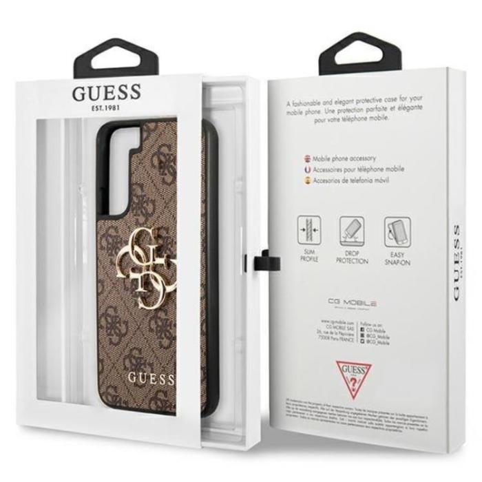 Guess - Guess Galaxy S23 Skal Big Metall Logo - Brun
