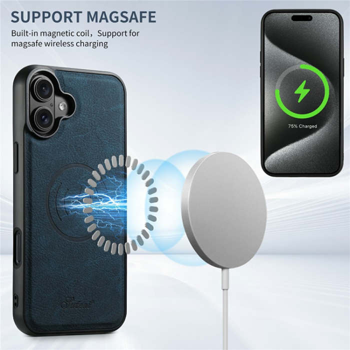 SUTENI - SUTENI iPhone 17 Mobilskal MagSafe Kickstand H16 -Blå