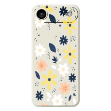 A-One Brand - iPhone Air Mobilskal Colorful Floral Blue Leaves TPU - Beige