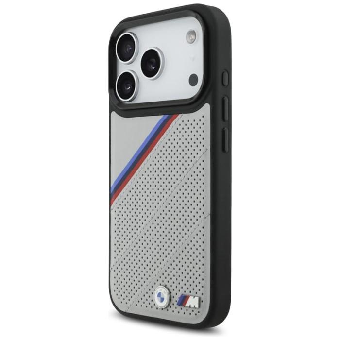 BMW - BMW iPhone 17 Pro Mobilskal MagSafe M Tricolor Metal Logo - Grå