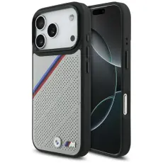 BMW - BMW Mobilskal till iPhone 17 Pro MagSafe M Tricolor Metal Logo - Gr&aring;