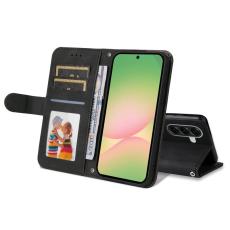 OEM - Samsung Galaxy A57 Fodral &Auml;kta L&auml;der St&auml;llfunktion - Svart