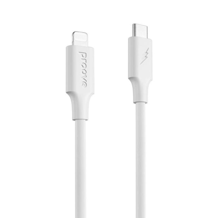 Proove - Proove USB-C - Lightning Kabel 1m Striped Silicone - Vit