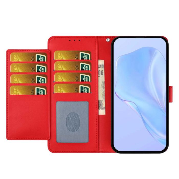 OEM - Samsung Galaxy A57 Plånboksfodral Konstläder med Rem Ställbart - Röd